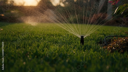 Wireless controlled water system for lawn upkeep
