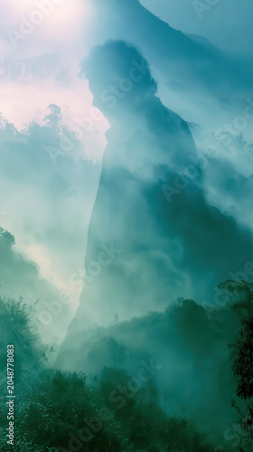 Misty Mountains In Blue Haze