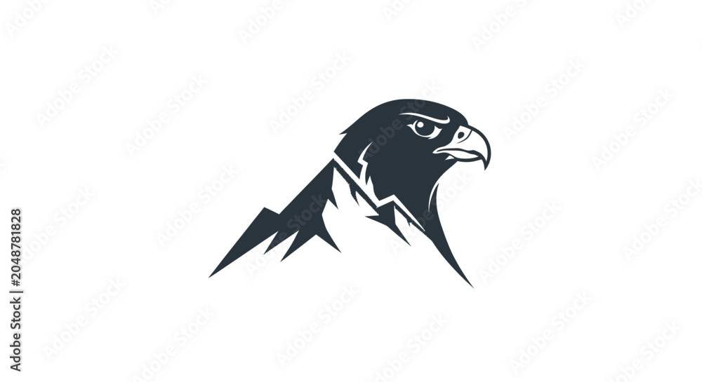 Fototapeta premium A stylized illustration of a hawk's head.