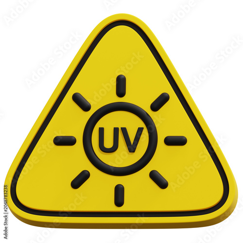 3D Uv Warning Triangle Icon