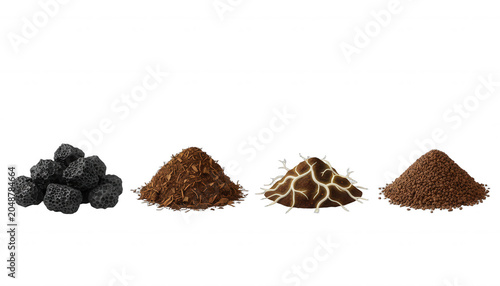 Collection of Various Soil Types and Organic Ground Materials