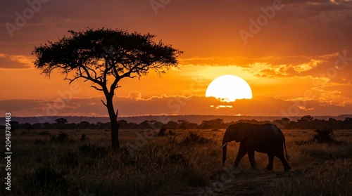 Bild auf Leinwand Scenic view of sunrise in Amboseli National Park in Kenya