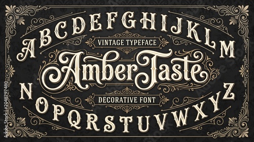 Vintage amber taste decorative font