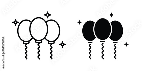 Bild auf Leinwand Balloons icon. Editable line vector element set