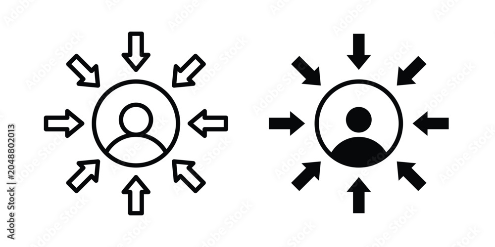 Konstfotografi Centric consumer icon. Editable line vector element set
