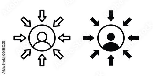 Foto Centric consumer icon. Editable line vector element set