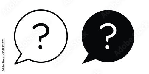 Fotografía Comment question icon. Editable line vector element set
