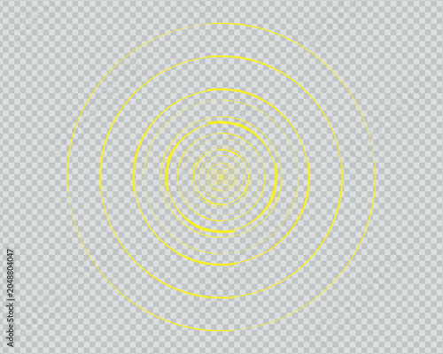 Yellow Radar Signal Waves  Frequency Ring Concept Vector Art Illustration