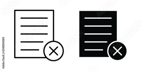 Foto Delete Document icon. Editable line vector element set