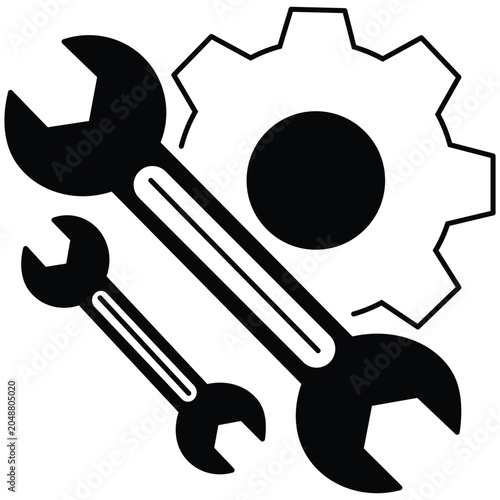 Service tool icon on white background. Vector illustration