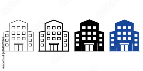 Fotografie Vector illustration of city street with houses buildings urban architecture town