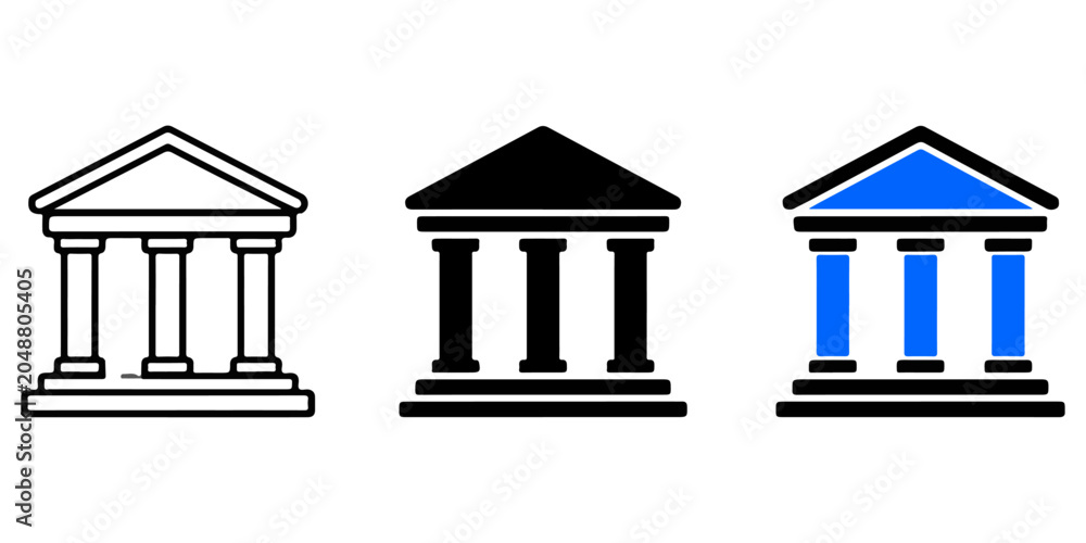 Naklejka premium Ancient Greek Column Vector Illustration of Classical Marble Pillar Icon