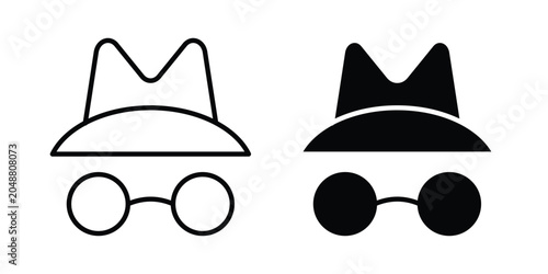 Foto Incognito icon. Editable line vector element set