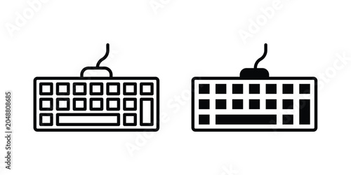 Photos Keyboard icon. Editable line vector element set