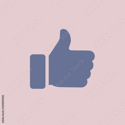 Photos A simple thumbs up symbol on a soft, pastel-colored background