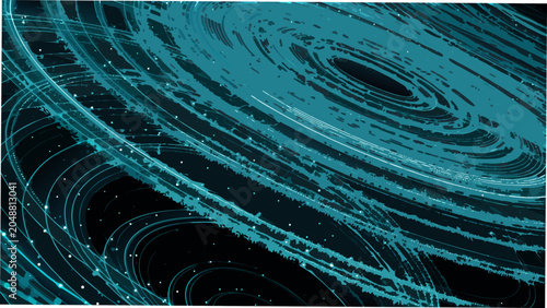 Foto Swirling lines and light particles abstract vector illustration