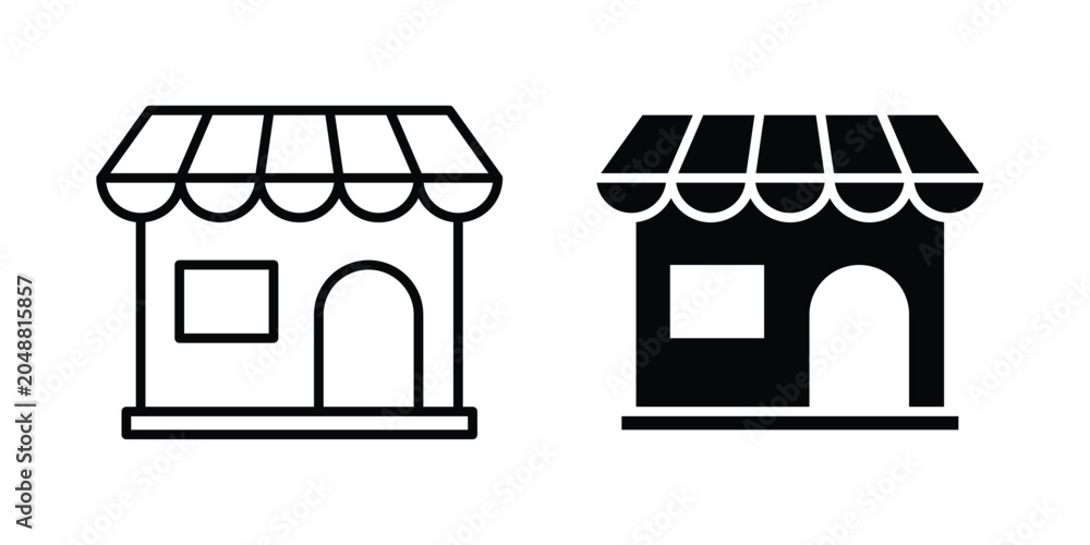 Obraz premium Shop icon. Editable line vector element set