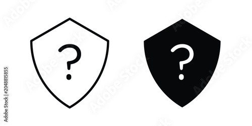 Fotografía Shield interrogation icon. Editable line vector element set
