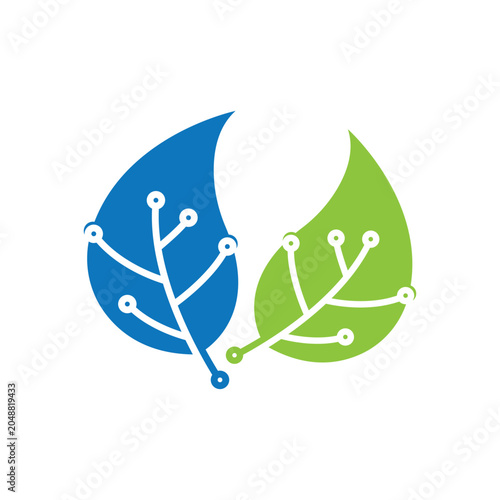Green leaf integrated into a circuit board design template