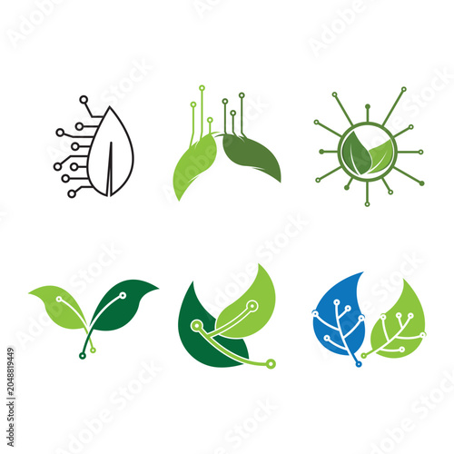 Green leaf integrated into a circuit board design template