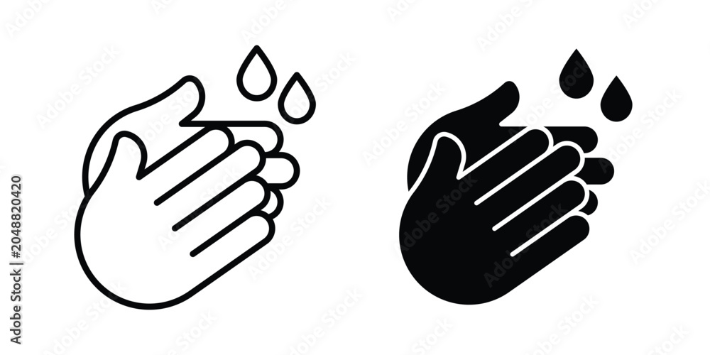 Fototapeta premium Wash your hands icon. Editable line vector element set