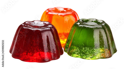Red and yellow jelly beans, transparent background.