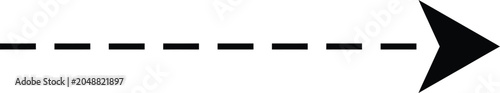 Fotografie Black dashed line arrow pointing to the right side