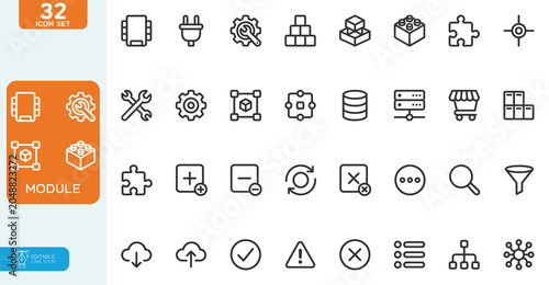 Φωτογραφία Module Vector illustration line editable icon set