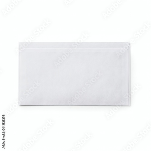 White Envelope on White Background Isolated Studio Shot