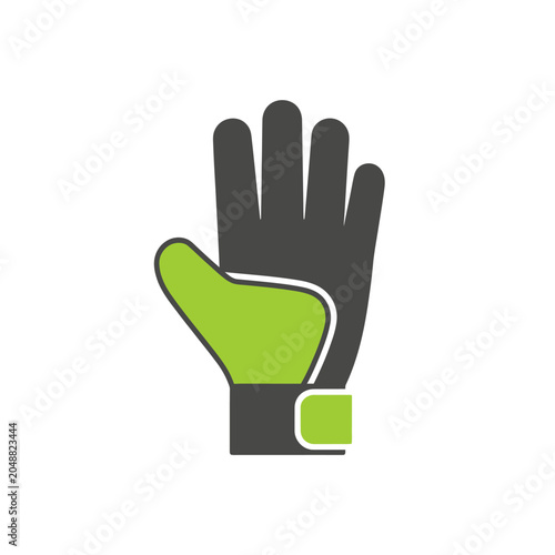 Goalkeeper glove icon flat vector illustration isolated on white background