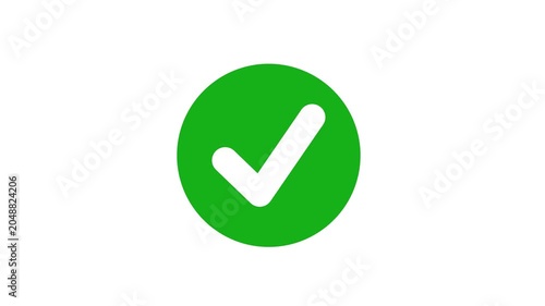 Check mark on transparent background with alpha channel. approved tick mark icon, Check mark icon animation, right mark icon. Tick mark icon animation. Check mark animation on circle, 4k video