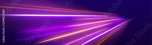 Fotografía Bright laser paths race through a cyber environment with intense glowing effects