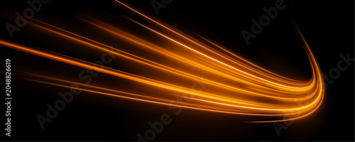 Glowing lines cross an abstract field. Smooth curves build depth. Modern digital style creates motion.