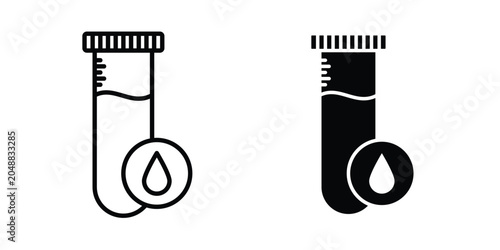Quadro su tela Blood sample icon. line and filled black pictograms.