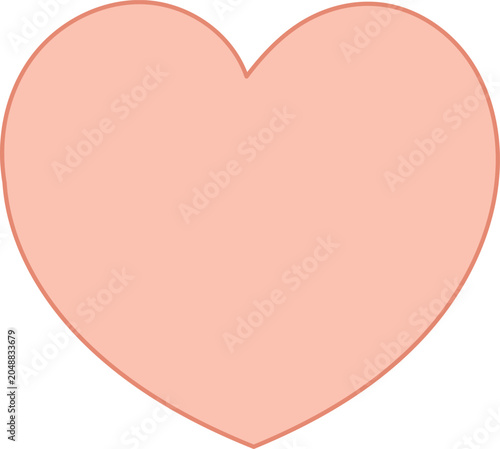 Cartoon Pink Heart Shape Icon. Romantic Symbol Isolated on Transparent. Wedding Party Design Symbol. Retro valentine Day card Sign