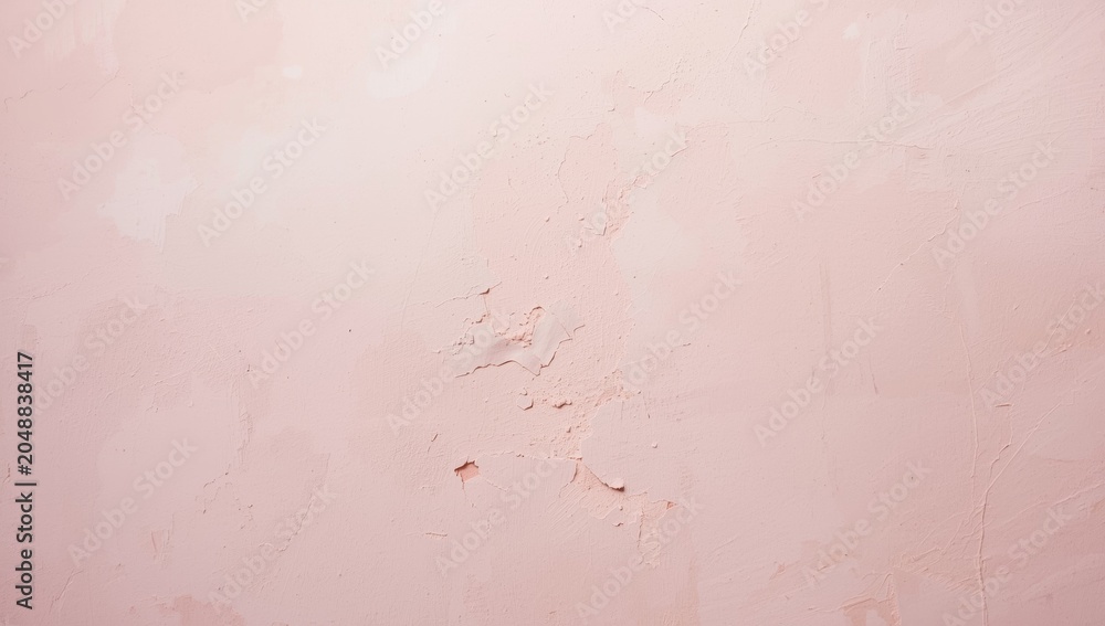 Fototapeta premium Light pink wall texture featuring flaking paint and copy space