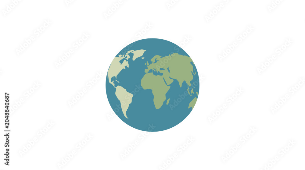 Fototapeta premium Digital Globe Icon on White Background