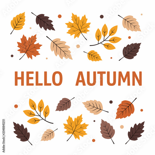 Colorful Autumn Leaves Greeting Card Design