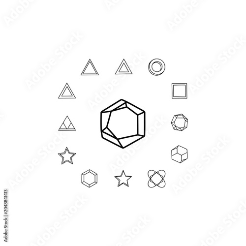 Geometric shapes icons set.
