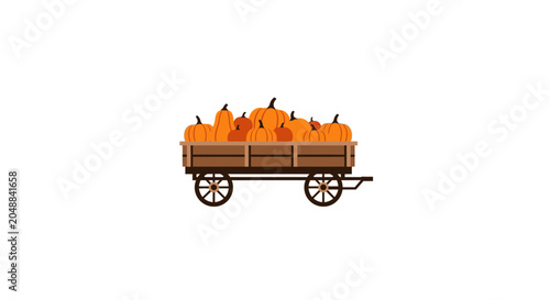 Foto Harvest Wagon Full of Pumpkins