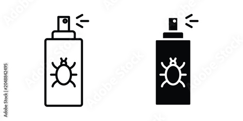 Bild auf Leinwand Insecticide icon. line and filled black pictograms.