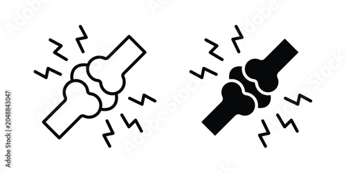 Bild auf Leinwand joint pain icon. line and filled black pictograms.