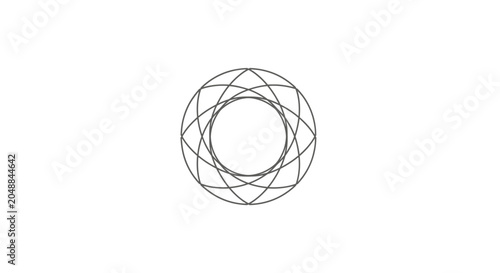 Geometric shapes intersect in circle.