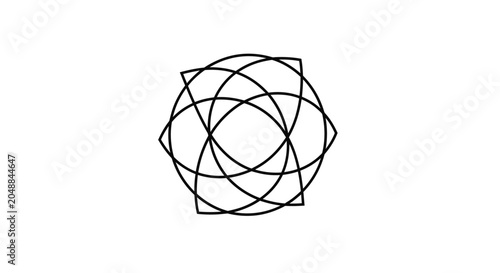 Geometric shapes intersecting lines design.