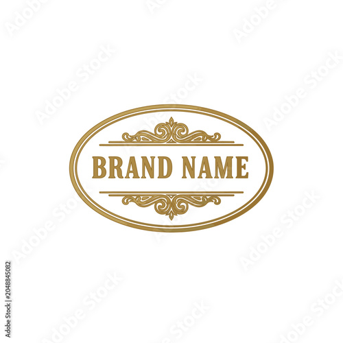 Golden Brand Name Logo Template Design.