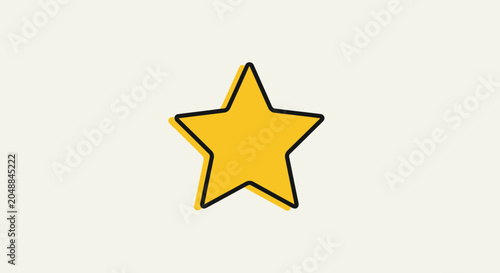 Golden Star Icon Symbol Shape.