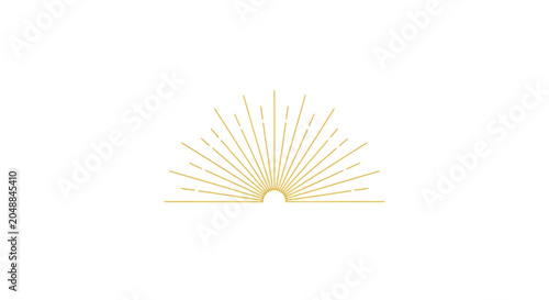 Golden Sunburst Light Design Element.