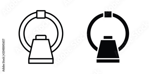 Obraz na płótnie MRI scanner icon. line and filled black pictograms.