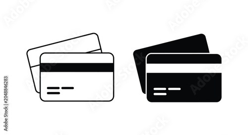 Black and white credit cards stack illustration