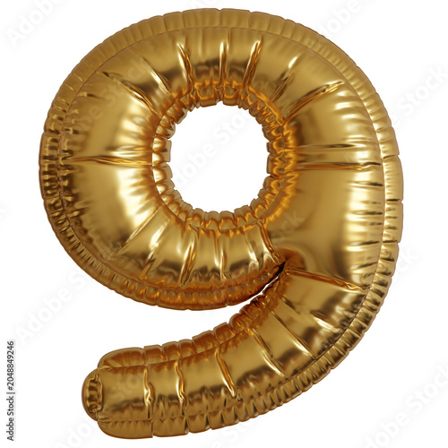 Gold Balloon Number Nine
